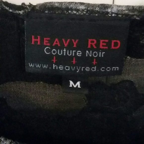 Heavy Red Gothic Distressed Mesh Shirt Sz M - Picture 6 of 8